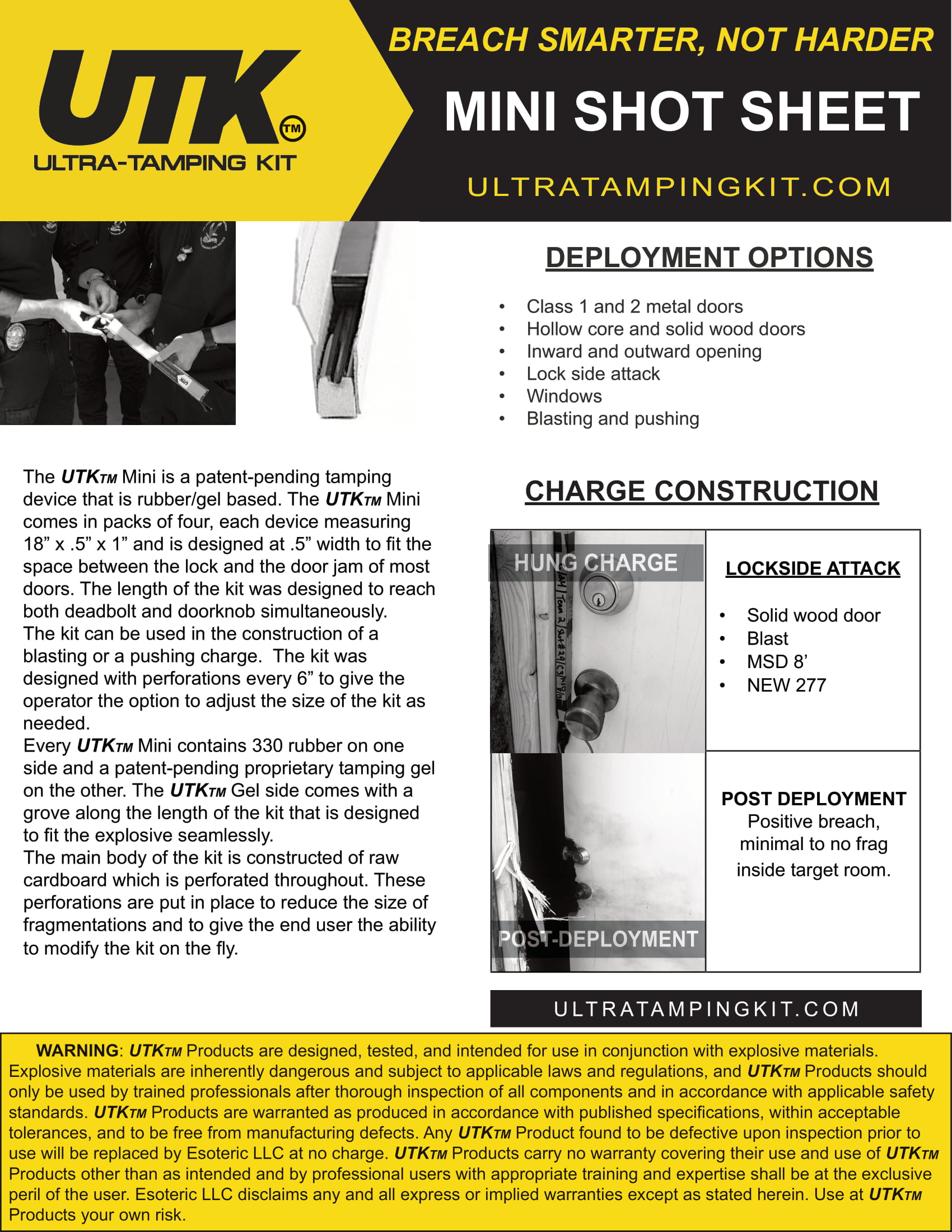 UTK Mini Shot Sheet